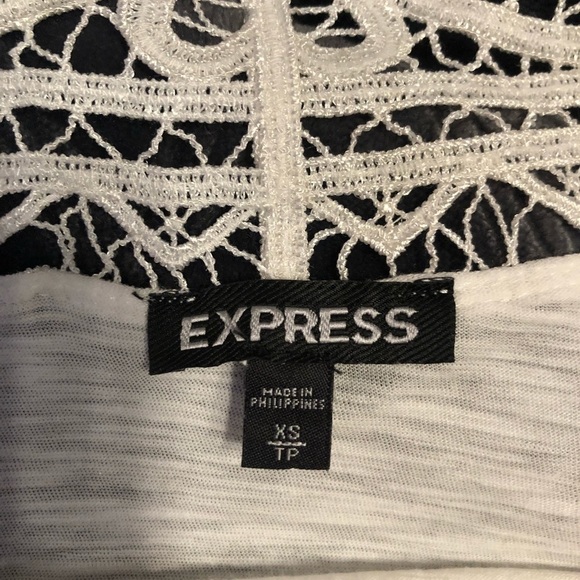 Express White Crochet Top XS - Picture 3 of 3